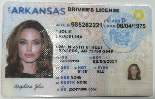 Fake Driving License - Arkansas